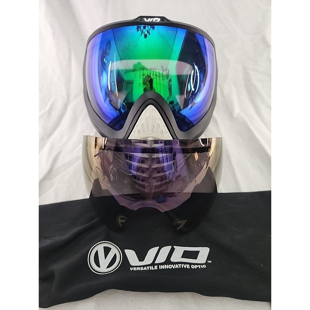 Goggles Virtue Vio Paintball Mask Model 2056 White & Extra Lens In Bag Scratches